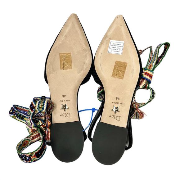 CHRISTIAN DIOR pre-loved j'adior it flats in black - Picture 6 of 7